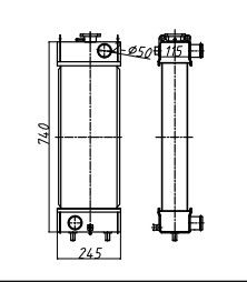 Radiatore per escavatore Komatsu PC60-8 | Unità sostitutiva diretta resistente al calore