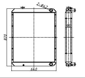 Radiatore per escavatore Komatsu PC120-6 | Assemblaggio unità completa da 840 mm