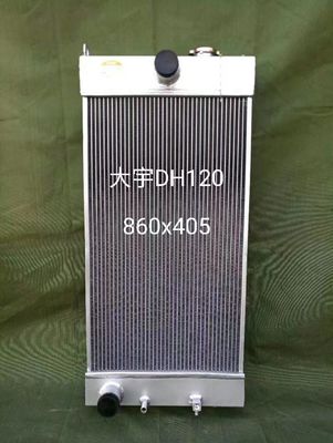 Gruppo radiatore per escavatore Doosan DH120 | Parte di raffreddamento di ricambio | Nucleo in alluminio addensato a 4 file